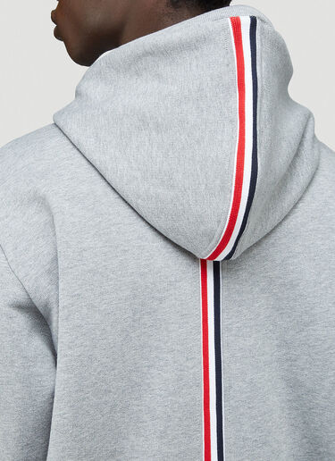 Thom Browne Hooded Zipped Sweatshirt Grey thb0143004