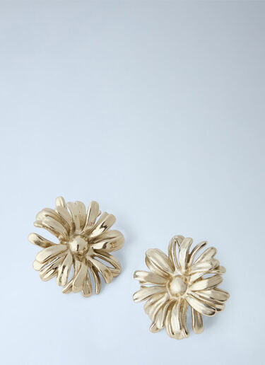 Dries Van Noten Floral Metal Earrings Gold dvn0266044