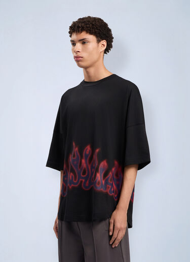Flames Over T-Shirt Palm Angels Flames Over T-Shirt Black pma0162088