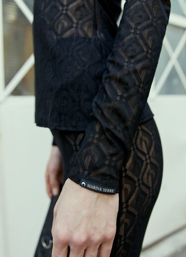 Logo Mesh Jacquard Top Marine Serre Logo Mesh Jacquard Top Black mrs0254008