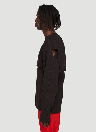 Bottega Veneta Multi-Layered Knit Sweater Black bov0142007