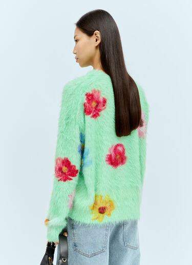 Acne Studios Printed Fluffy Sweater Green acn0256014