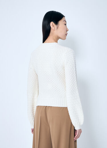 울과 캐시미어 장식 스티치 스웨터 Max Mara 울과 캐시미어 장식 스티치 스웨터 화이트 max0259031