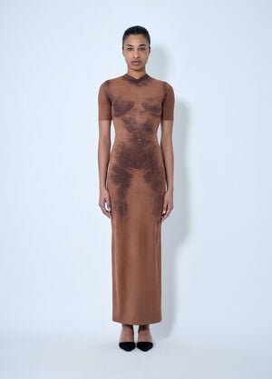 Acne Studios Short Sleeve Maxi Dress Brown acn0264064