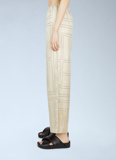 TOTEME Monogram Pyjama Pants Beige tot0251049