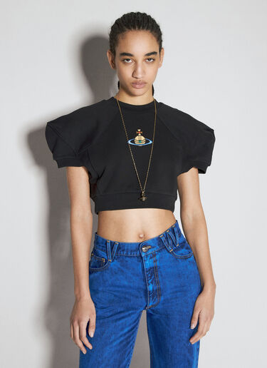 Vivienne Westwood Cropped Football Sweatshirt Black vvw0254007