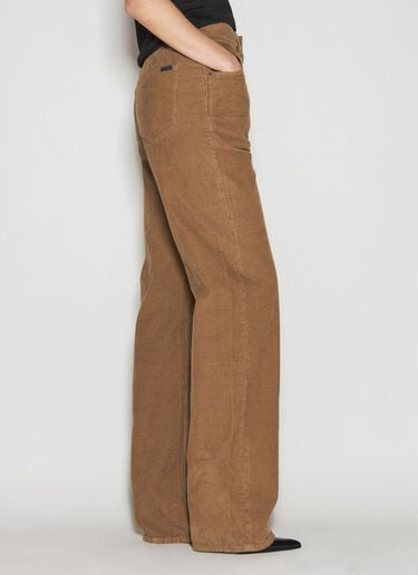 Saint Laurent 长款宽松牛仔裤 棕色 sla0255011