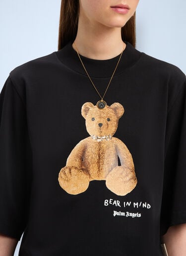 Cropped Bear In Mind T-shirt Palm Angels Cropped Bear In Mind T-shirt Black pma0260053