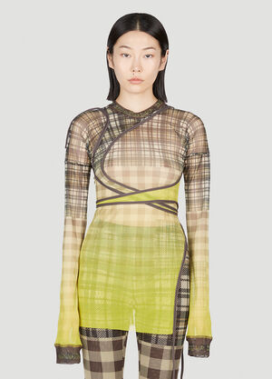 Ottolinger Deconstructed Plaid Top Black ott0251023