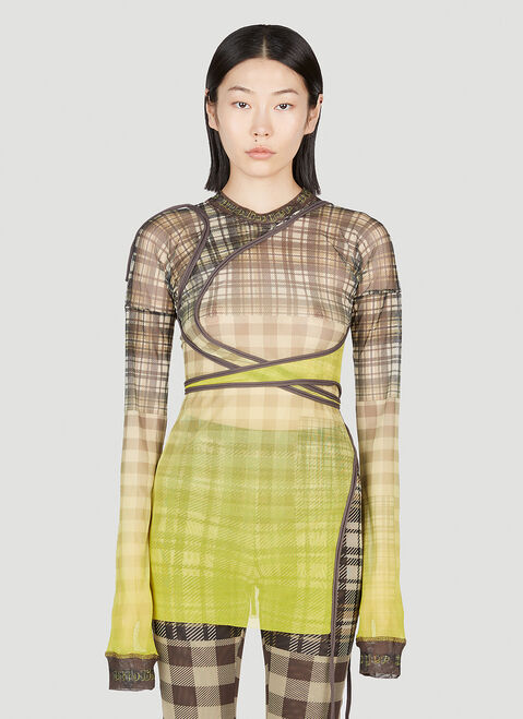 Ottolinger Deconstructed Plaid Top Blue ott0253014