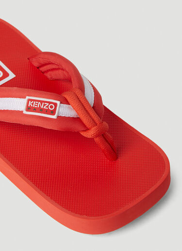 Kenzo Logo Patch Flip Flops Red knz0252048