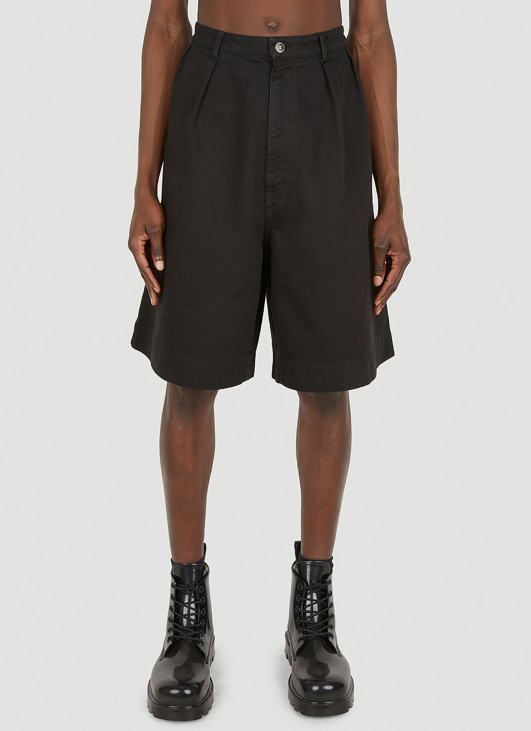 Raf Simons Wide Denim Shorts in Black LN CC
