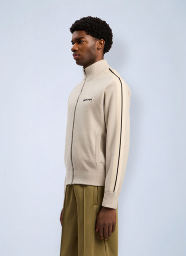 Classic Logo Knit Track Jacket Palm Angels Classic Logo Knit Track Jacket Beige pma0162109