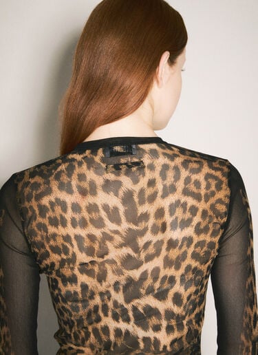 Leopard Mesh Maxi Dress Jean Paul Gaultier Leopard Mesh Maxi Dress Brown jpg0258036