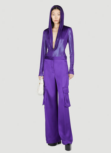 Versace Hooded Metallic Bodysuit Purple vrs0252002