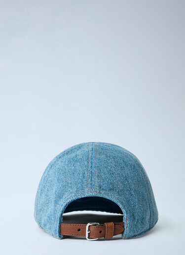 LN-CC® - Miu Miu: Denim Washed Baseball Cap - Light Blue Miu Miu Denim Washed Baseball Cap Light Blue miu0366044