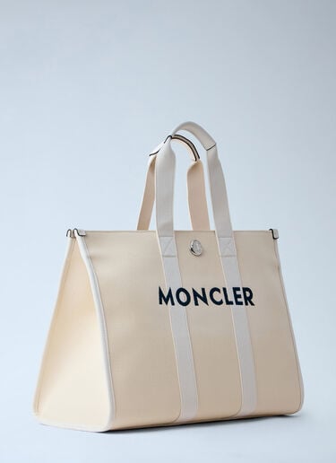 Canvas Logo Tote Bag Moncler Canvas Logo Tote Bag White mon0164043