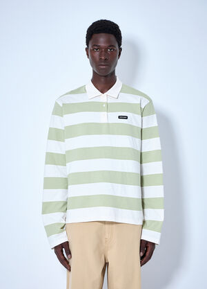 Miu Miu Striped Jersey Polo Shirt Yellow miu0165004