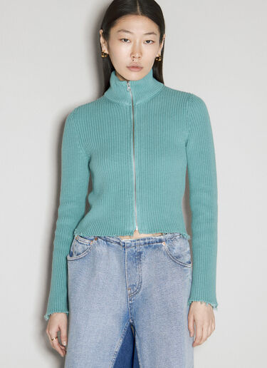 MM6 Maison Margiela Camionneur 毛边开衫 蓝色 mmm0255001