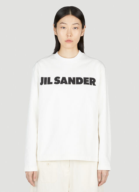 Alexander Wang Logo Print Long Sleeve T-Shirt Grey awg0253028