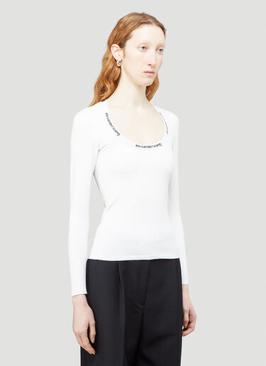 Alexander Wang Logo Long-Sleeved Top White awg0243019