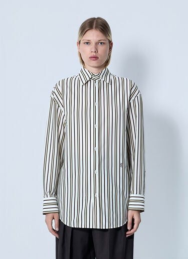 Saint Laurent Striped Button-Down Shirt Grey sla0260082