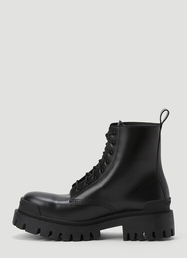 Balenciaga Strike 20MM Lace-Up Boots Black bal0243043