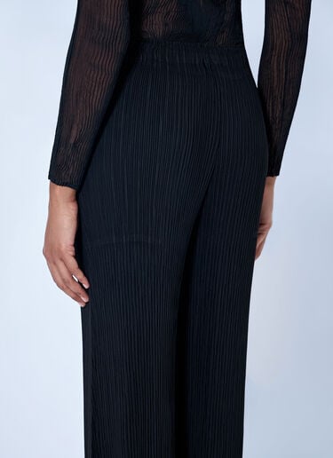 LN-CC® - Issey Miyake: Hatching Pleats Pants - Black Issey Miyake Hatching Pleats Pants Black ism0264009