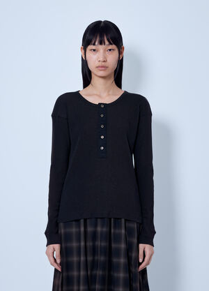 Our Legacy Gentle Henley Longsleeve Black our0265015