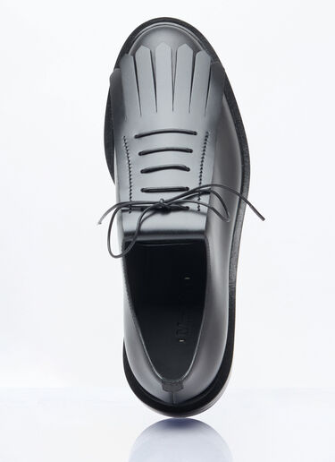 Max Mara Fringed Leather Lace-Ups Black max0258046
