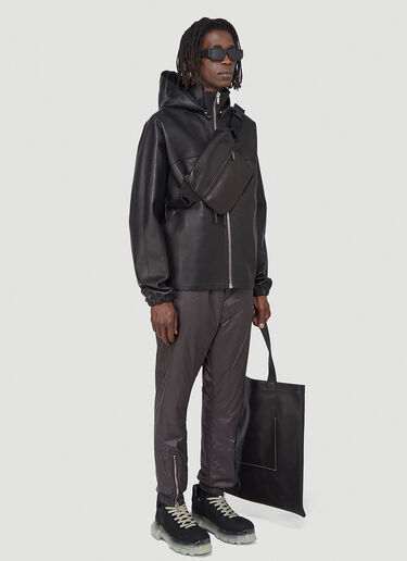 Rick Owens Leather Windbreaker Jacket Black ric0142004