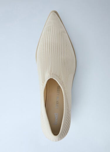 LN-CC® - Camper x Issey Miyake: Anna Ribbed Pointed-Toe Loafers - Beige Camper x Issey Miyake Anna Ribbed Pointed-Toe Loafers Beige cim0266008