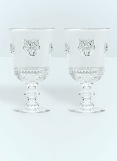 Gucci Set Of Two Tiger Wine Glasses White wps0691246
