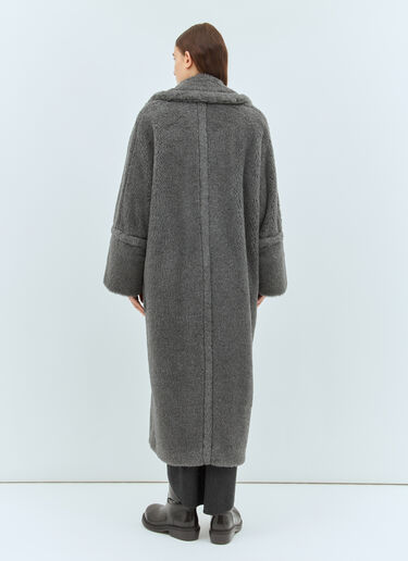 Max Mara Oversized Alpaca And Wool Teddy Coat Grey max0258035