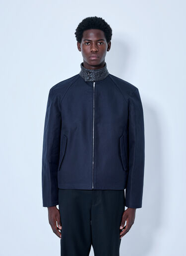 LN-CC® - Bottega Veneta: High-Collar Zip Jacket - Blue Bottega Veneta High-Collar Zip Jacket Blue bov0165011