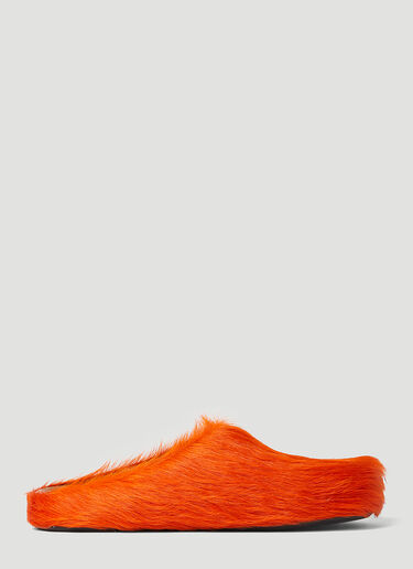 Marni Fussbett Sabot Hairy Mules Orange mni0147019