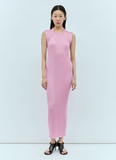 Jil Sander Ribbed Midi Dress Pink jil0255012