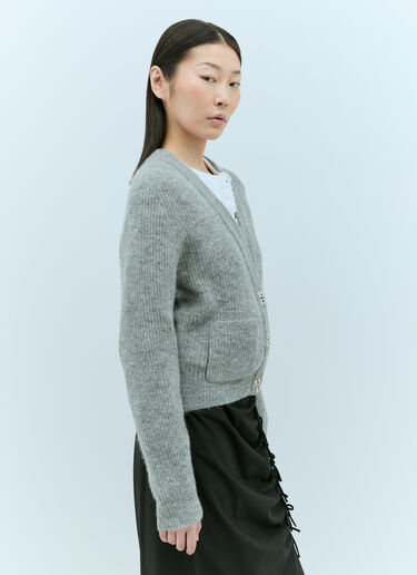 GANNI Soft Wool-Blend Cardigan Grey gan0255033