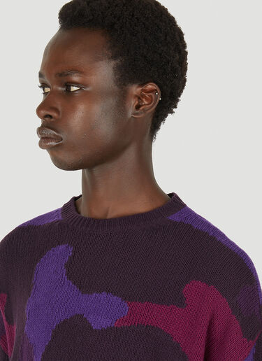 Valentino Camouflage Knit Jumper Purple val0149005