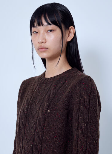 LN-CC® - Max Mara: Cable Knit Sweater - Dark Brown Max Mara Cable Knit Sweater Dark Brown max0266031