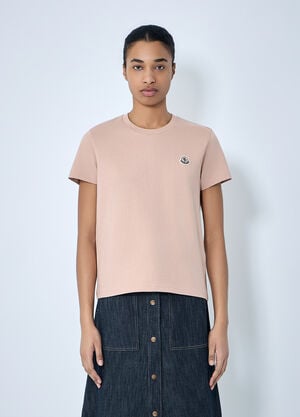 Moncler Pack of Three Cotton Jersey Logo T-Shirts Pink mon0264027