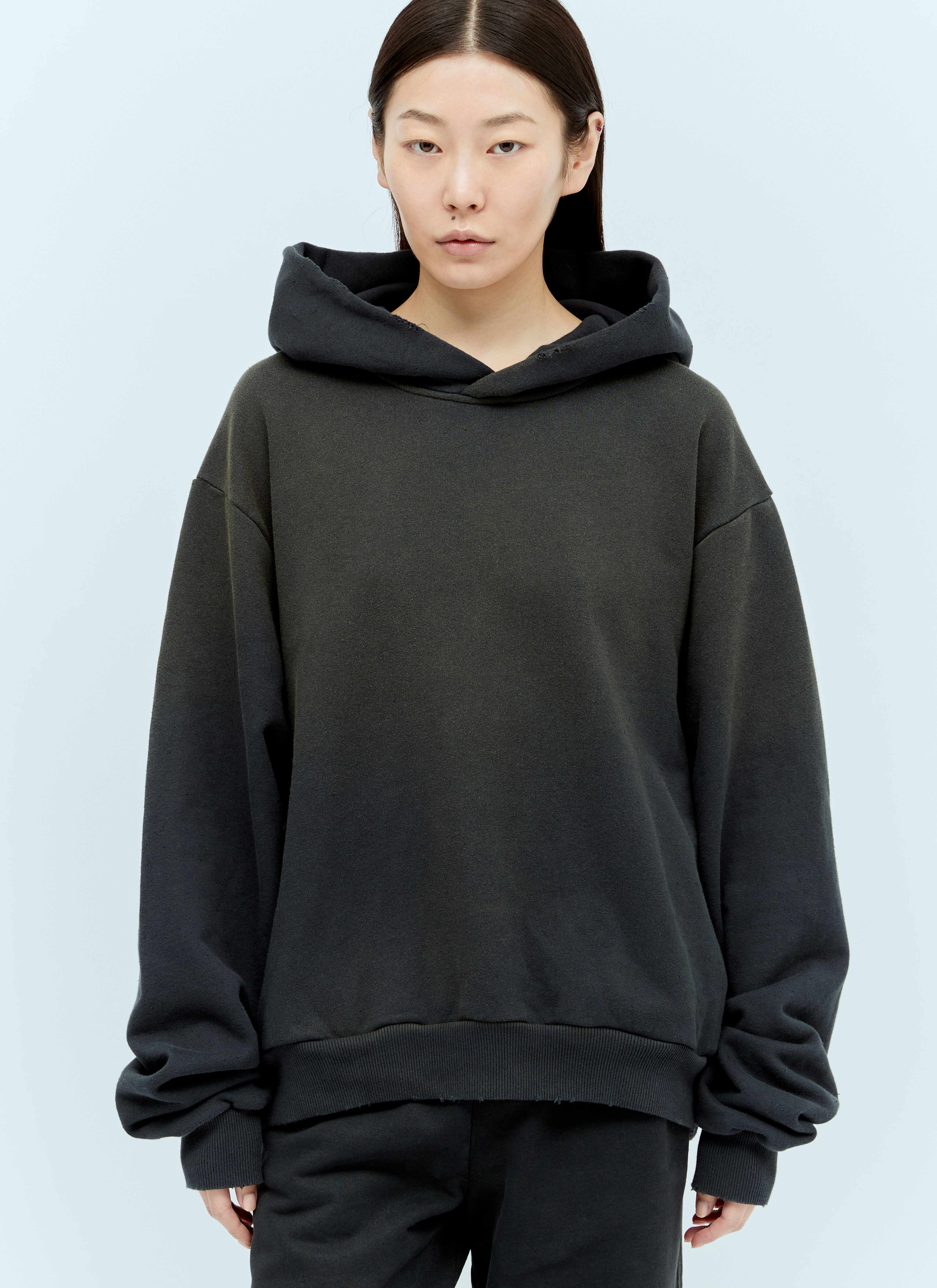 Acne Studios Logo Print Hooded Sweatshirt Black acn0255006