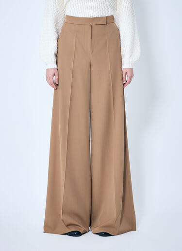 Max Mara Gabardine Wool Pants Camel max0259011