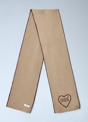 Chloé Encoeur Scarf Beige chl0265071