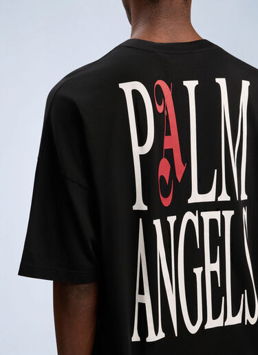 Flames Flag Loose T-Shirt Palm Angels Flames Flag Loose T-Shirt Black pma0162089