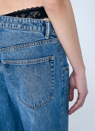 Alexander Wang Dip-Side Jeans With Exposed Lace Underwear Blue awg0259028