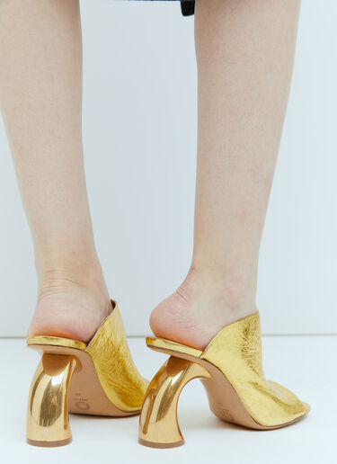 Dries Van Noten 拱形跟皮革穆勒鞋 金色 dvn0254033