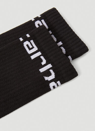 Carhartt WIP Rib-Knit Logo Socks Black wip0148064