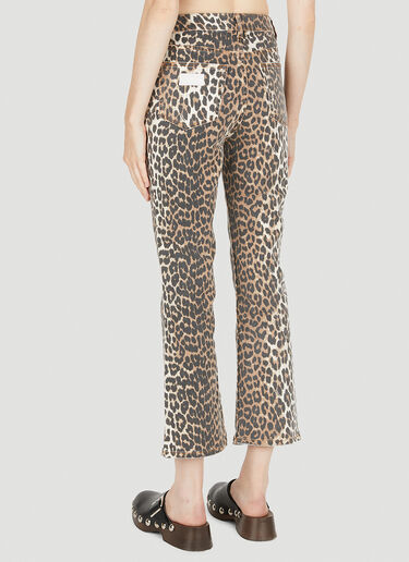 GANNI Betzy Leopard Print Jeans Brown gan0249041