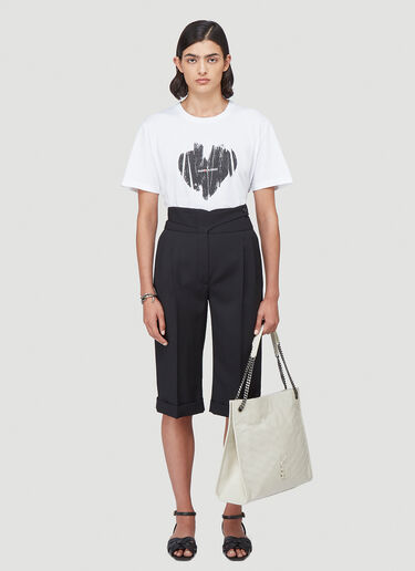 Saint Laurent 로고 프린트 T-셔츠 화이트 sla0240012